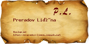 Preradov Liána névjegykártya